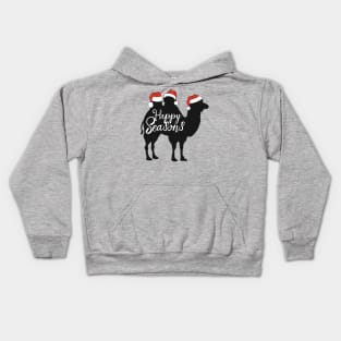 Happy Seasons - Bactrian Camel With Santa Claus Hats 1 Kids Hoodie